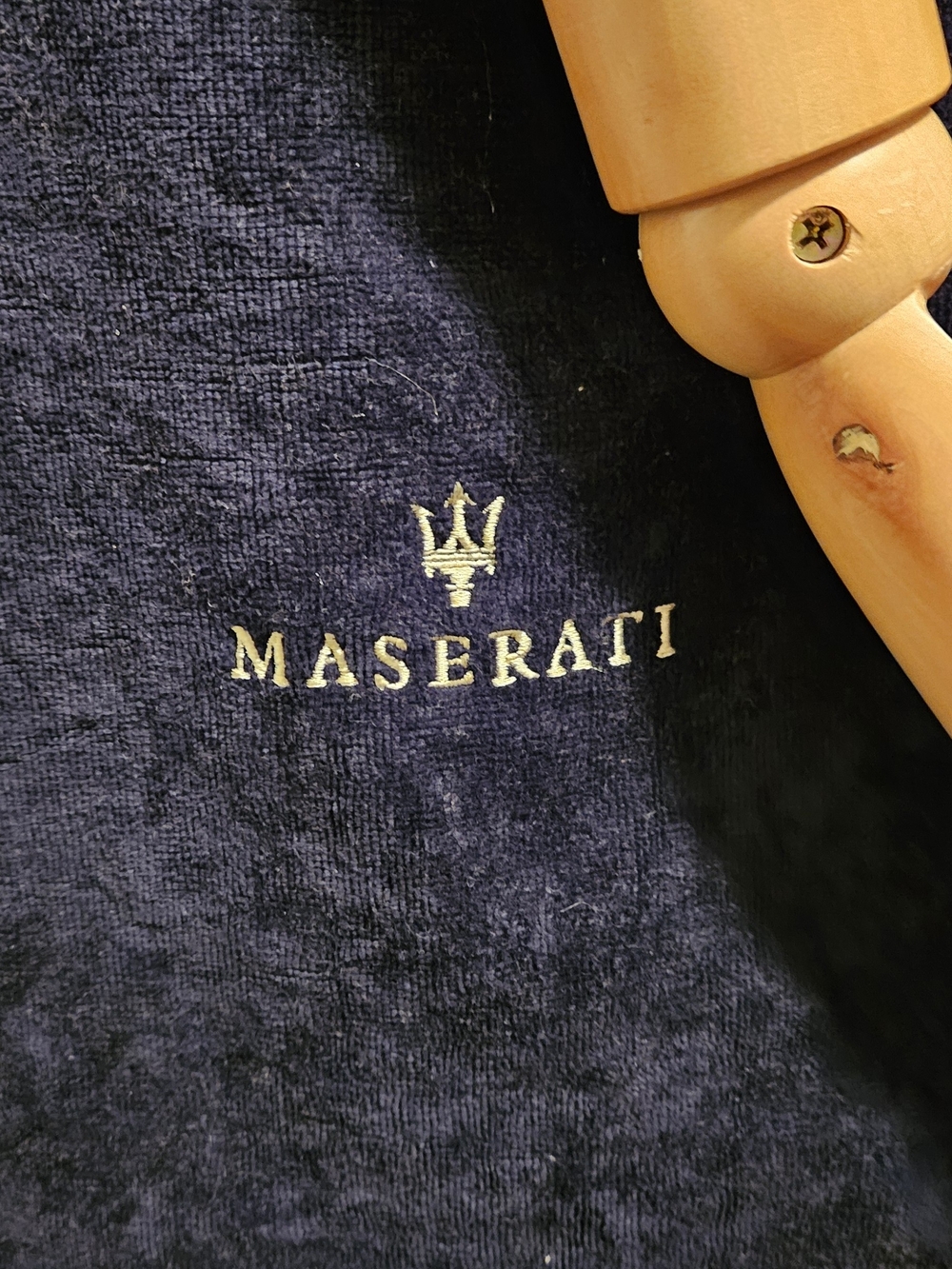 Maserati Navy Terry Tote with Cream Shoulder Handles. - Picture 2 of 8
